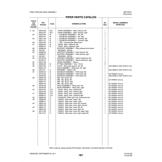 Aviation Part (38098-00) — Piper PA-32-260 Aviation Part (38098-00) — Piper PA-32-260