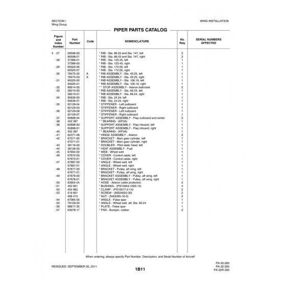Aviation Part (95025-01) — Piper PA-32-260 Aviation Part (95025-01) — Piper PA-32-260