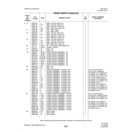 Aviation Part (69903-900) — Piper PA-32-260