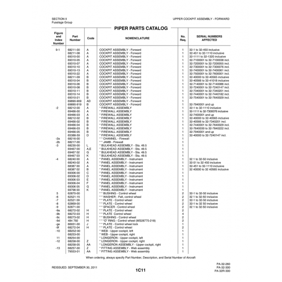 Aviation Part (69467) — Piper PA-32-260 Aviation Part (69467) — Piper PA-32-260