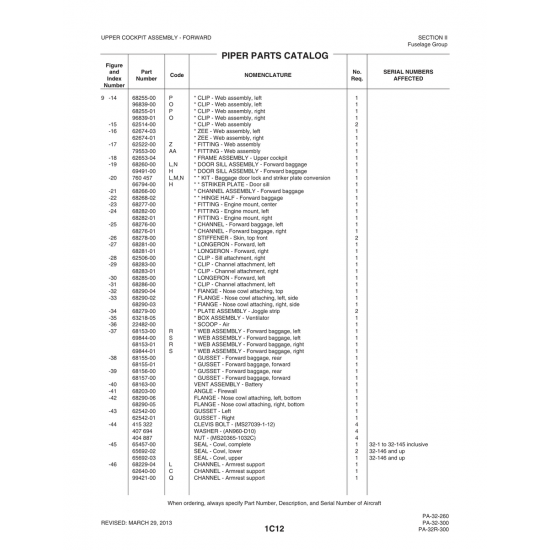 Aviation Part (96839-01) — Piper PA-32-260