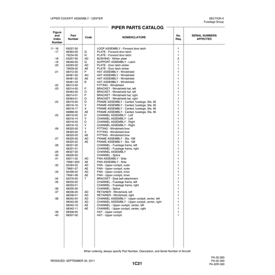 Aviation Part (88327-00) — Piper PA-32-260