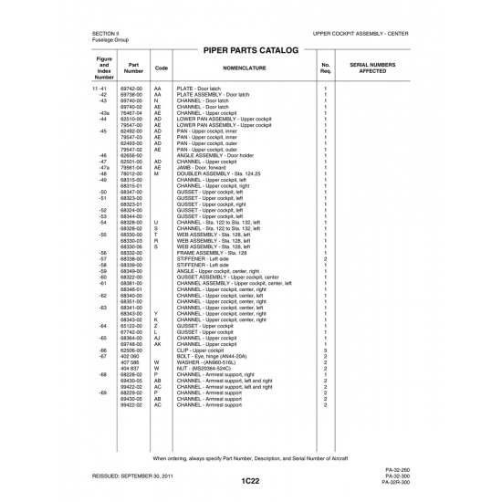 Aviation Part (68343-00) — Piper PA-32-260 Aviation Part (68343-00) — Piper PA-32-260