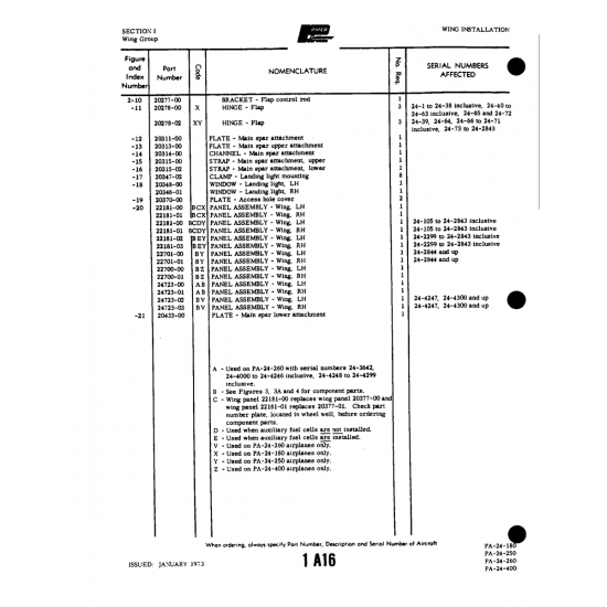 Aviation Part (20348-00) — Piper PA-32-260 Aviation Part (20348-00) — Piper PA-32-260