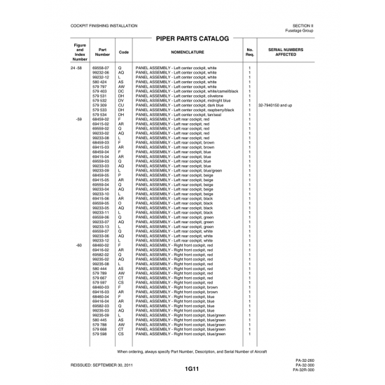 Aviation Part (69415-05) — Piper PA-32-260