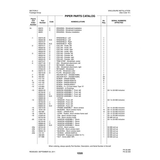 Aviation Part (63070-26) — Piper PA-32-260