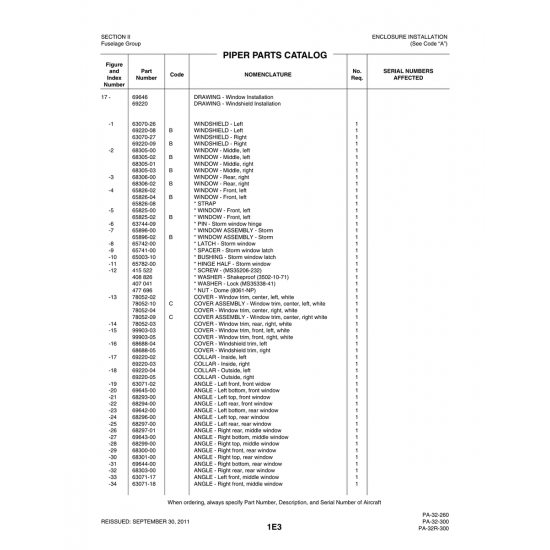 Aviation Part (78052-09) — Piper PA-32-260 Aviation Part (78052-09) — Piper PA-32-260
