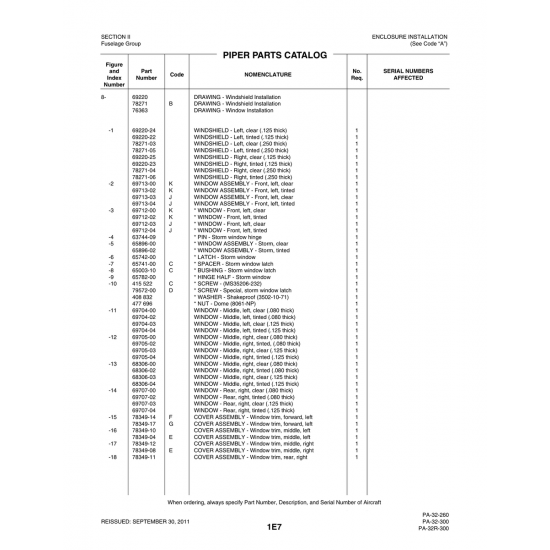Aviation Part (78349-12) — Piper PA-32-260
