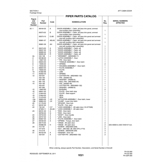 Aviation Part (96995-00) — Piper PA-32-260