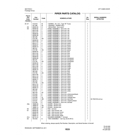 Aviation Part (69414-06) — Piper PA-32-260