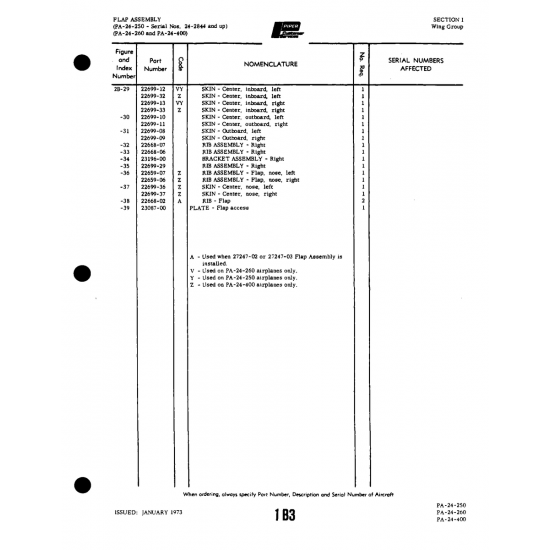 Aviation Part (22699-11) — Piper PA-32-260 Aviation Part (22699-11) — Piper PA-32-260