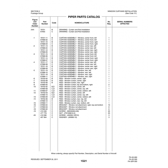 Aviation Part (79721-14) — Piper PA-32-260
