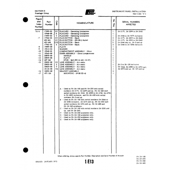 Aviation Part (3II33) — Piper PA-32-260