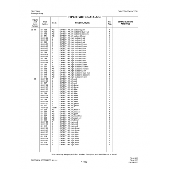 Aviation Part (79236-23) — Piper PA-32-260 Aviation Part (79236-23) — Piper PA-32-260