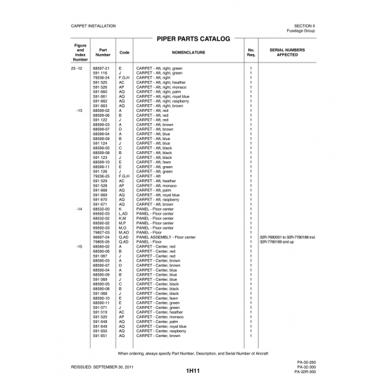 Aviation Part (79236-25) — Piper PA-32-260 Aviation Part (79236-25) — Piper PA-32-260
