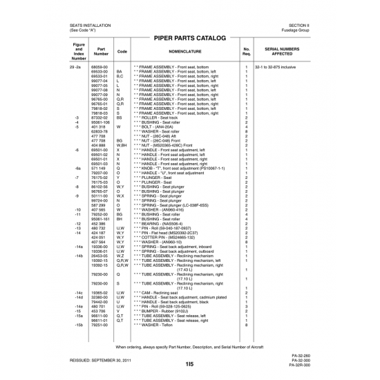 Aviation Part (69533-01) — Piper PA-32-260 Aviation Part (69533-01) — Piper PA-32-260