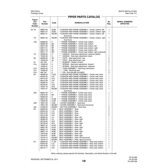 Aviation Part (96827-16) — Piper PA-32-260