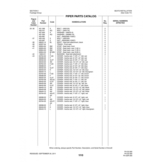 Aviation Part (69432-05) — Piper PA-32-260 Aviation Part (69432-05) — Piper PA-32-260