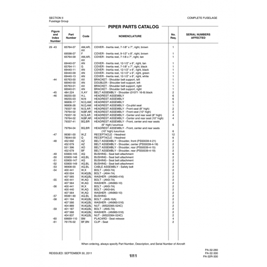Aviation Part (69440-07) — Piper PA-32-260 Aviation Part (69440-07) — Piper PA-32-260