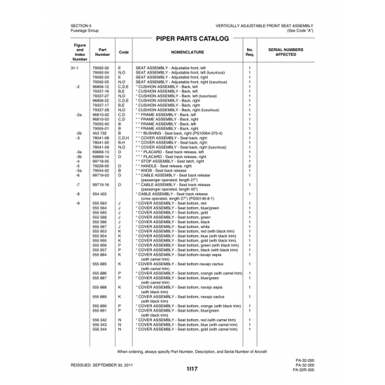 Aviation Part (79592-02) — Piper PA-32-260 Aviation Part (79592-02) — Piper PA-32-260