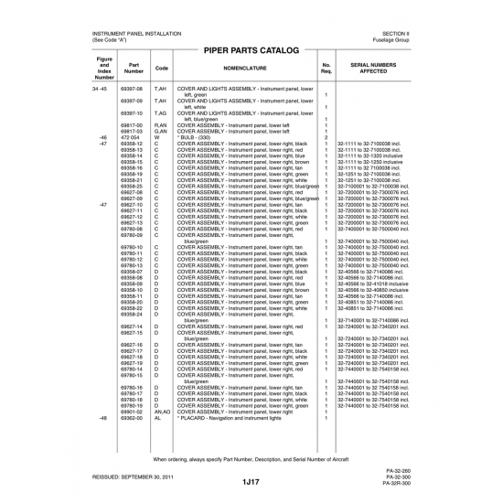 Aviation Part (69397-08) — Piper PA-32-260 Aviation Part (69397-08) — Piper PA-32-260