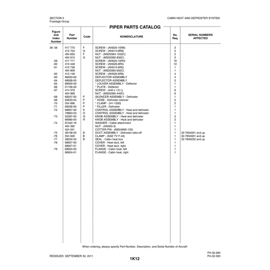 Aviation Part (81342-18) — Piper PA-32-260 Aviation Part (81342-18) — Piper PA-32-260