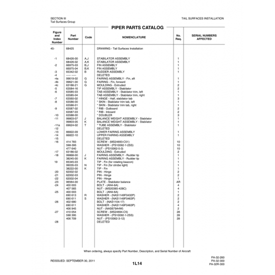 Aviation Part (99803-07) — Piper PA-32-260 Aviation Part (99803-07) — Piper PA-32-260