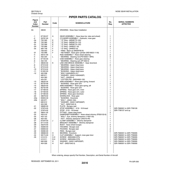 Aviation Part (87319-04) — Piper PA-32-260 Aviation Part (87319-04) — Piper PA-32-260