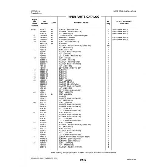 Aviation Part (95061-134) — Piper PA-32-260 Aviation Part (95061-134) — Piper PA-32-260