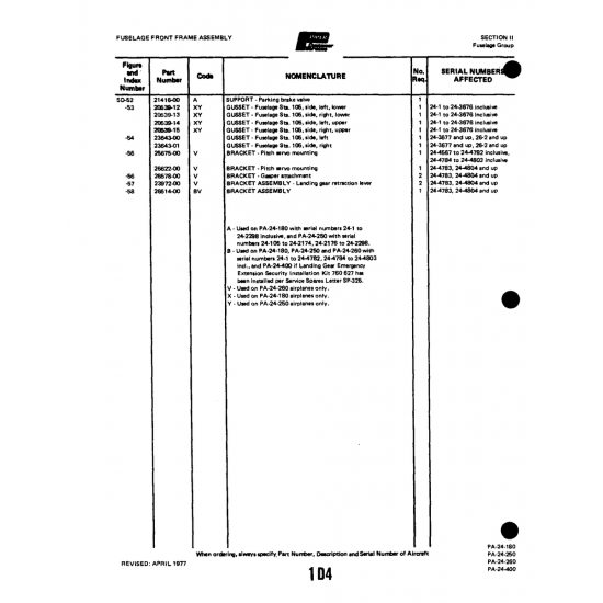 Aviation Part (25675-00) — Piper PA-32-260 Aviation Part (25675-00) — Piper PA-32-260