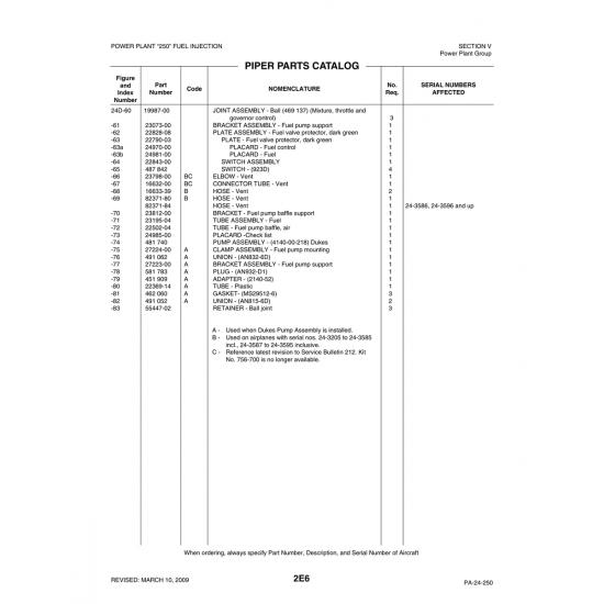 Aviation Part (82371-80) — Piper PA-32-260 Aviation Part (82371-80) — Piper PA-32-260
