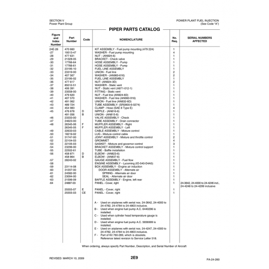 Aviation Part (85012-51) — Piper PA-32-260 Aviation Part (85012-51) — Piper PA-32-260