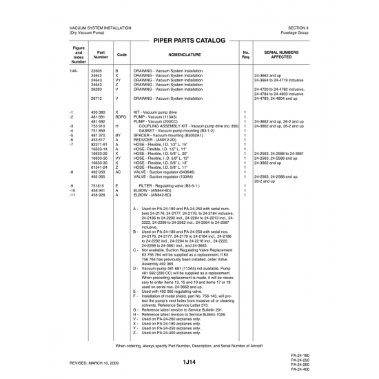 Aviation Part (82371-91) — Piper PA-32-260 Aviation Part (82371-91) — Piper PA-32-260