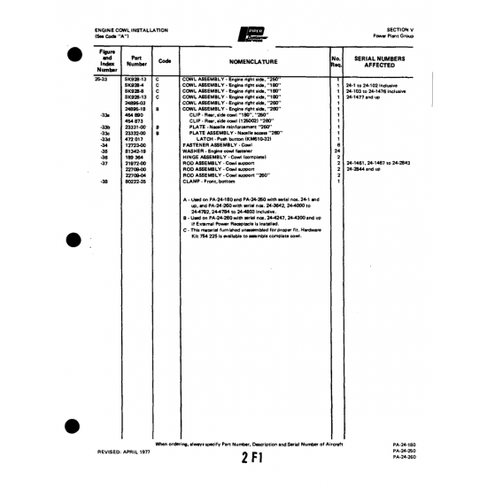 Aviation Part (SK928-13) — Piper PA-32-260
