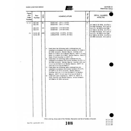 Aviation Part (ADFT-12) — Piper PA-32-260