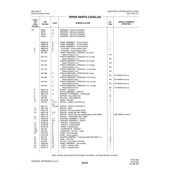 Aviation Part (99696-02) — Piper PA-32-260 Aviation Part (99696-02) — Piper PA-32-260