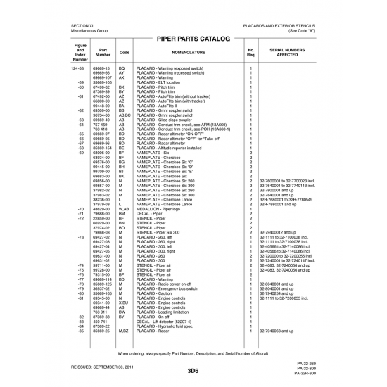 Aviation Part (79688-00) — Piper PA-28-181 Archer Aviation Part (79688-00) — Piper PA-28-181 Archer