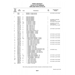Aviation Part 76469-02 for Piper PA-28-161 Warrior Aircraft Aviation Part 76469-02 for Piper PA-28-161 Warrior Aircraft
