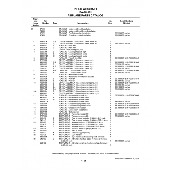 Aviation Part (87379-06) — Piper PA-28-181 Archer Aviation Part (87379-06) — Piper PA-28-181 Archer