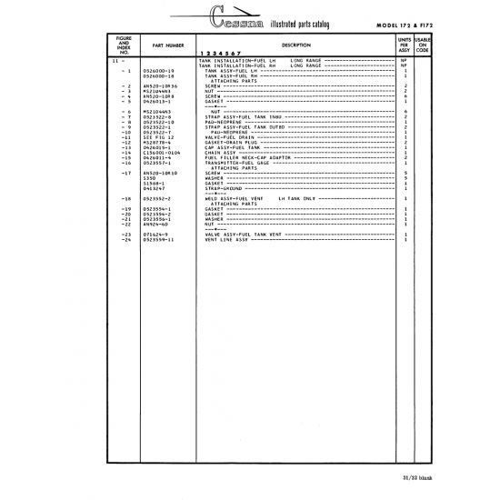 Aviation Part (0426011-4) — Cessna 172 Skyhawk Aviation Part (0426011-4) — Cessna 172 Skyhawk