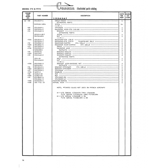 Aviation Part (0512013-1) — Cessna 172 Skyhawk