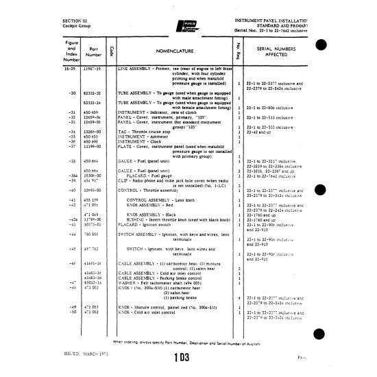 Aviation Part (41461-It) — Piper PA-22 Aviation Part (41461-It) — Piper PA-22