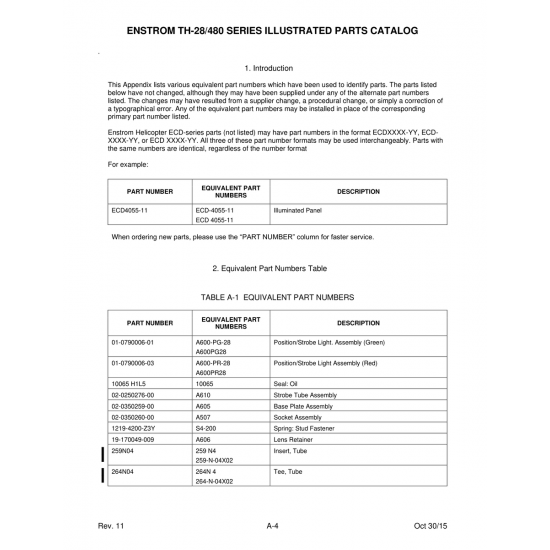 Position/Strobe Light Assembly (01-0790006-03) — Enstrom Helicopter Corp The 480 Position/Strobe Light Assembly (01-0790006-03) — Enstrom Helicopter Corp The 480
