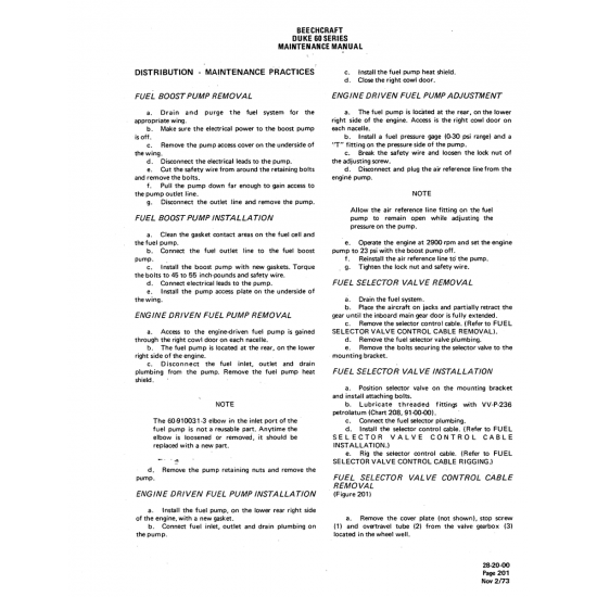 Aviation Part (28-20-00) — Beechcraft 60 Aviation Part (28-20-00) — Beechcraft 60