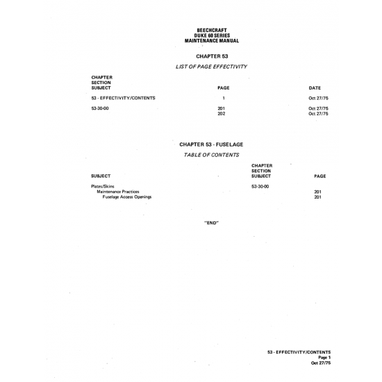 Aviation Part (53-30-00) — Beechcraft 60