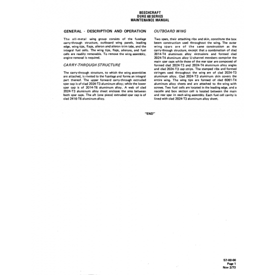 Aviation Part (57-0040) — Beechcraft 60 Aviation Part (57-0040) — Beechcraft 60
