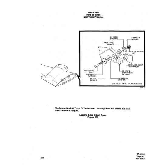 Precision Aircraft Fastener (NAS1305-21) — Beechcraft 60
