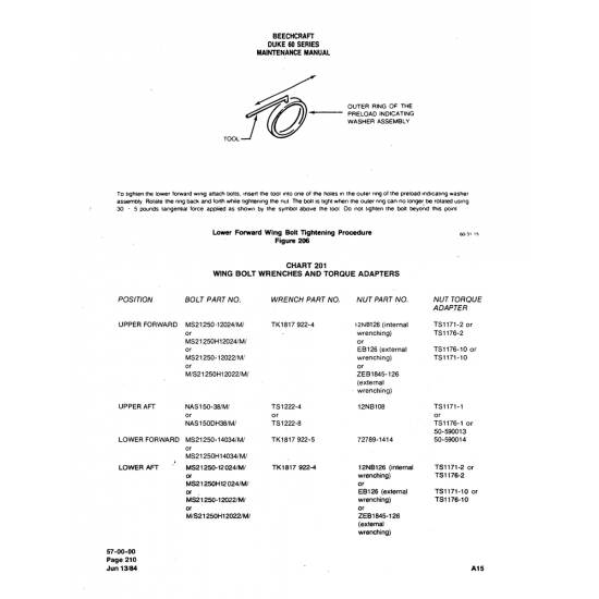 Aviation Part (TS1176-10) — Beechcraft 60 Aviation Part (TS1176-10) — Beechcraft 60