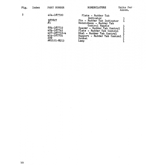 Support - Rudder Tab Control (414-187701) — Beechcraft 18A