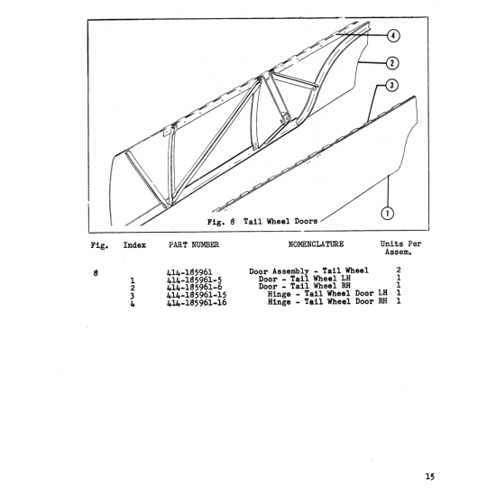 Door - Tail Wheel LH (185961-5) — Beechcraft 18A Door - Tail Wheel LH (185961-5) — Beechcraft 18A